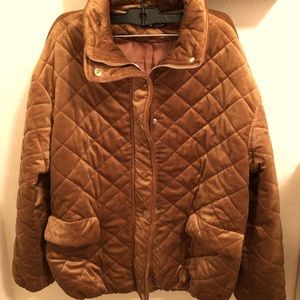 SHEIN Velvet Oversized Quilted Coat